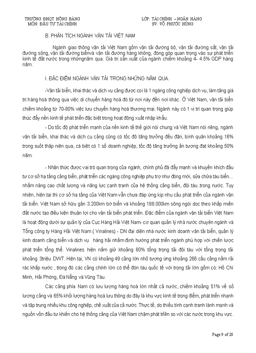 image for page Phân tích vĩ mô và phân tích ngành vận tải