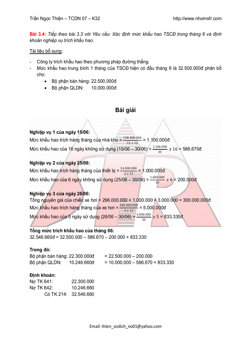 image for page Bài tập và bài giải Kế toán tài chính 1