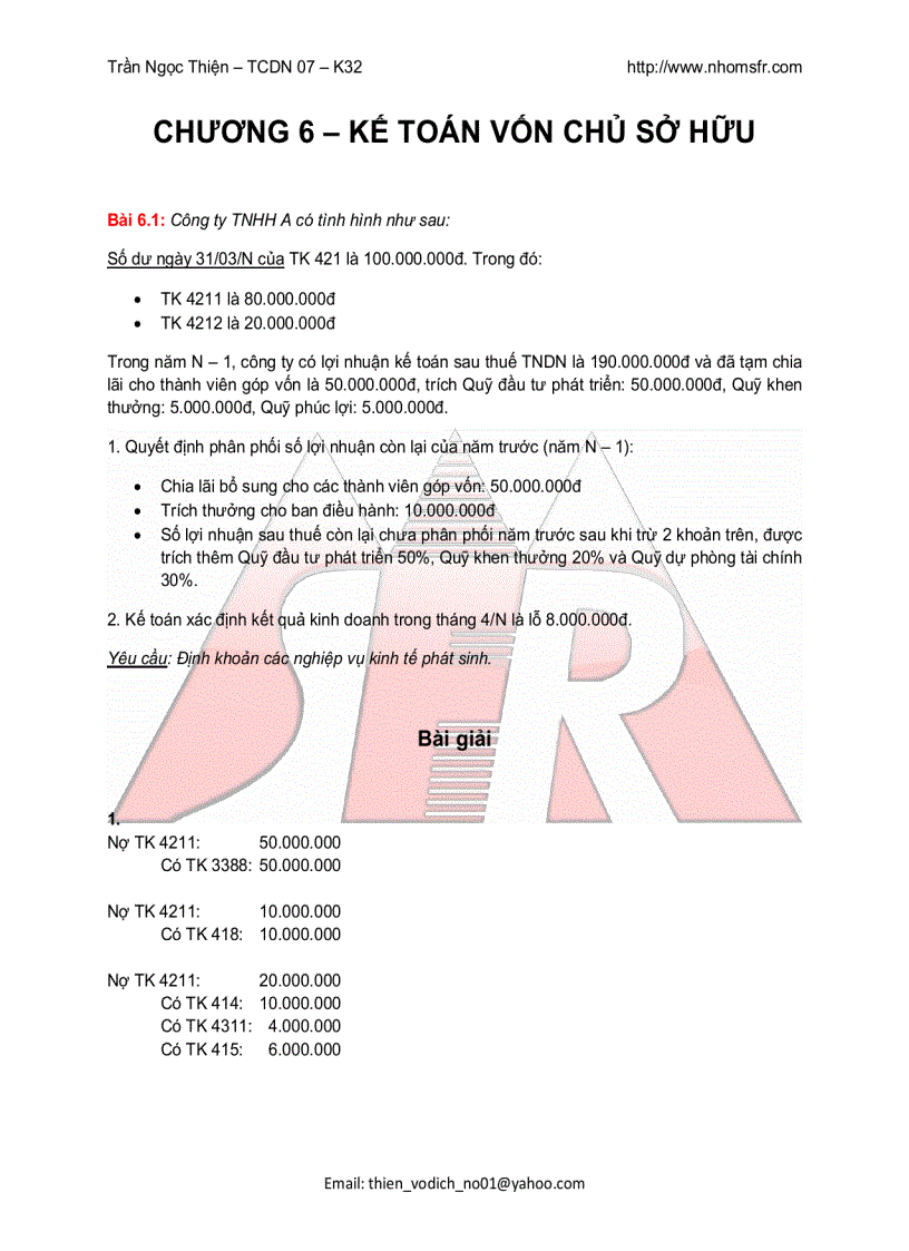 image for page Bài tập và bài giải Kế toán tài chính 2