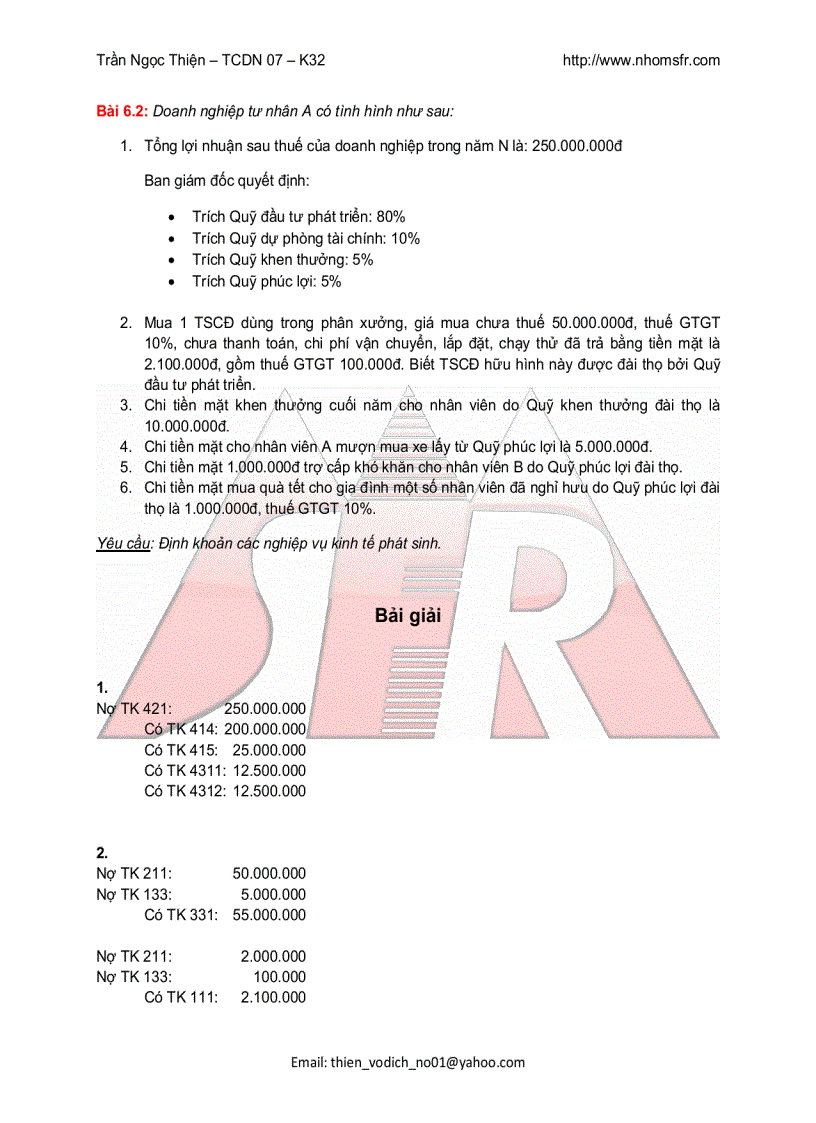 image for page Bài tập và bài giải Kế toán tài chính 2