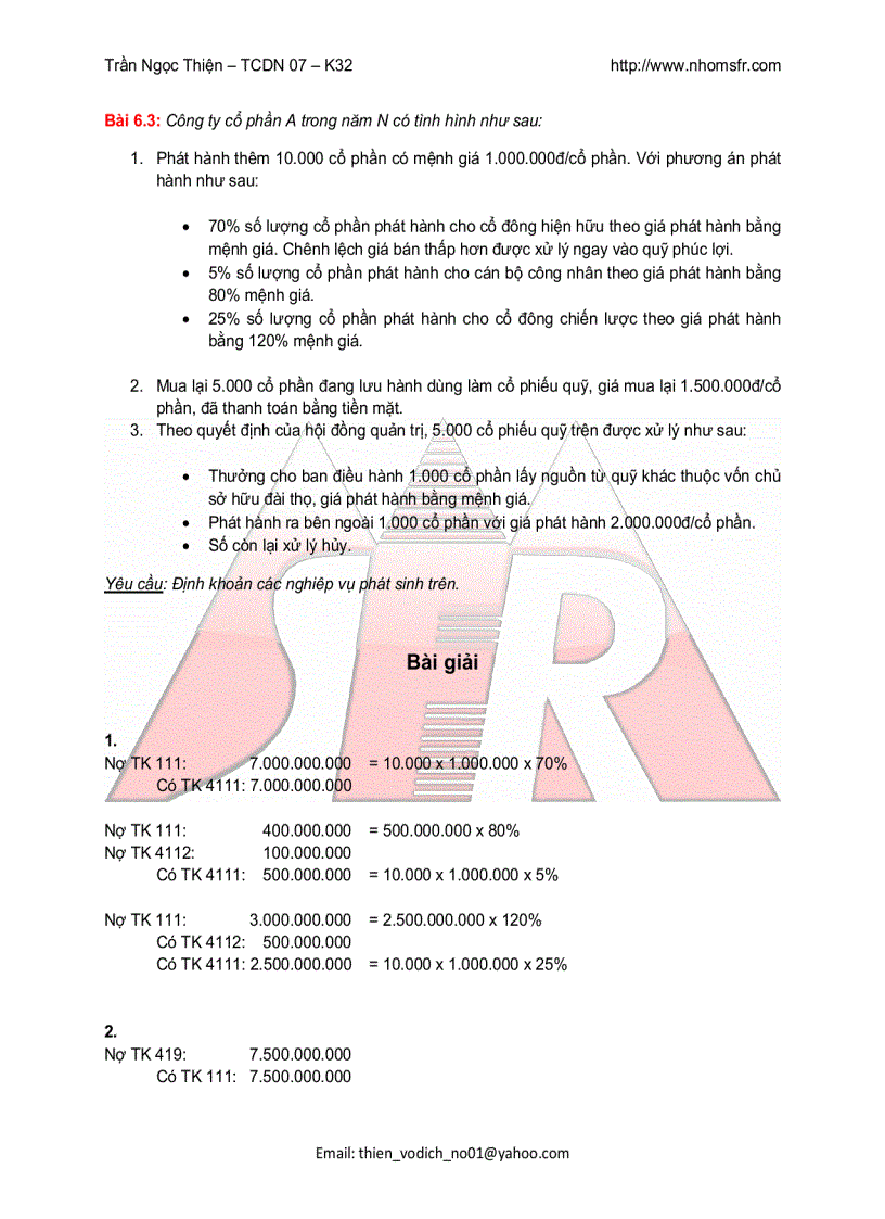 image for page Bài tập và bài giải Kế toán tài chính 2