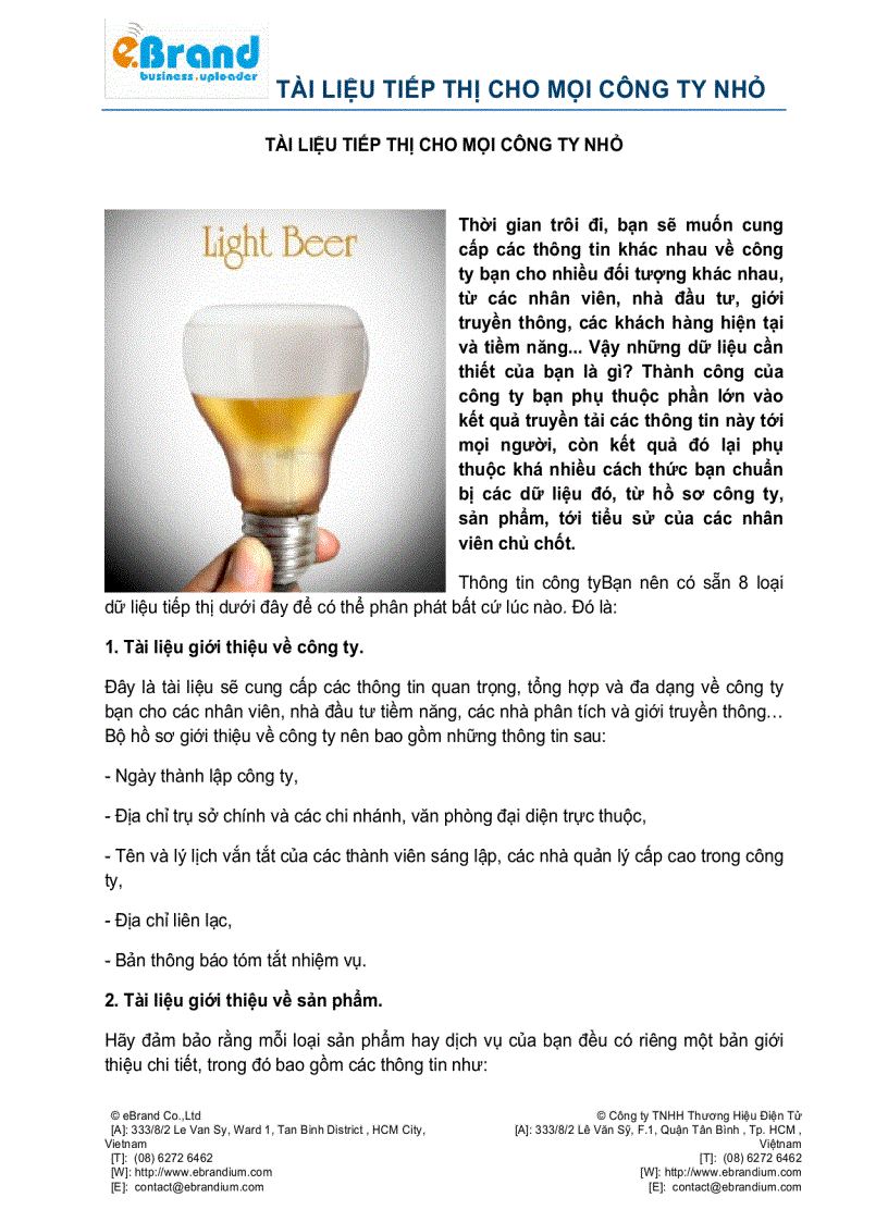 image for page Tài liệu tiếp thị cho mọi công ty nhỏ