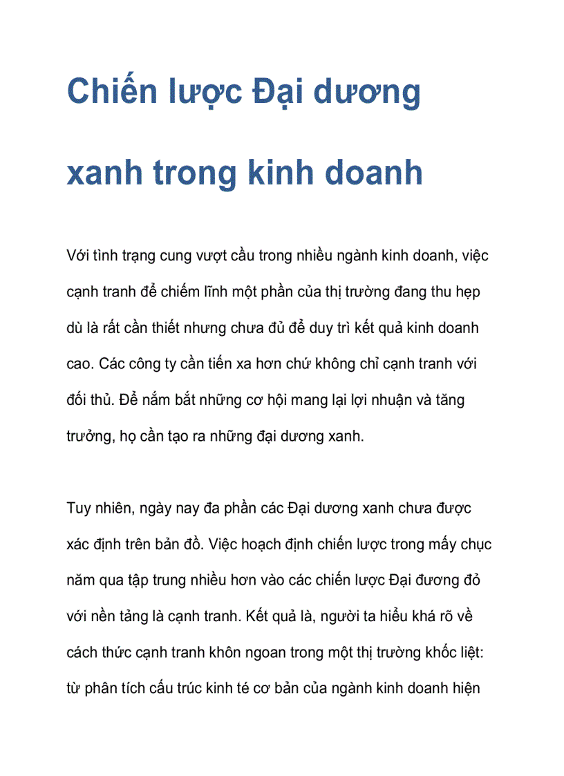 image for page Chiến lược Đại dương xanh trong kinh doanh