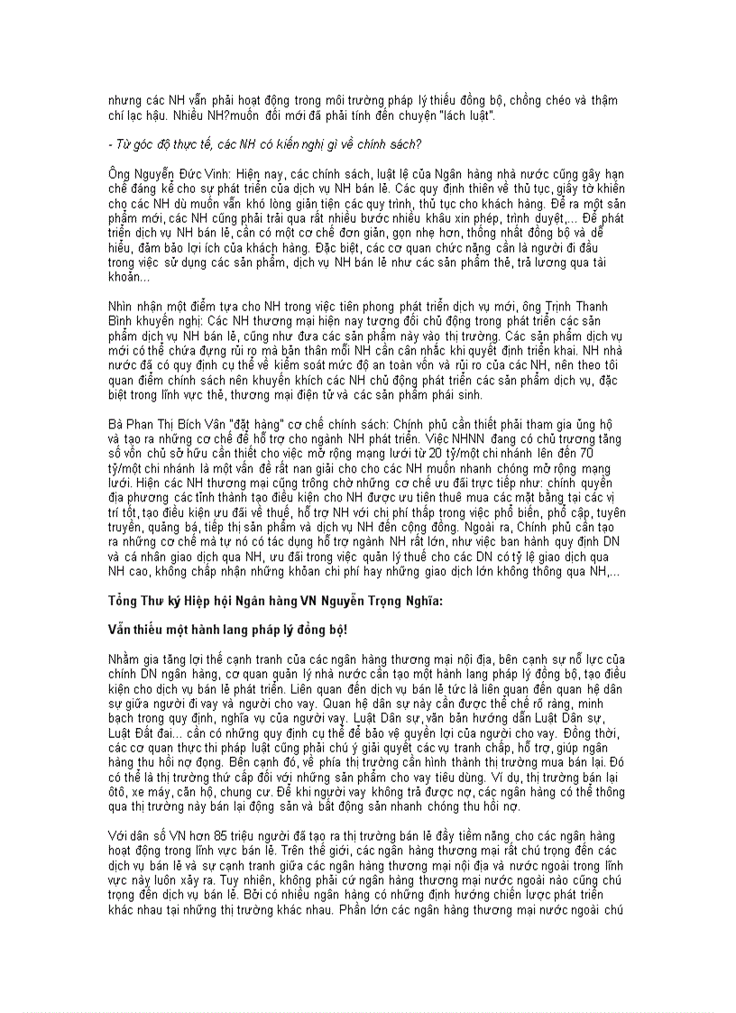 image for page Phát triển thị trường ngân hàng bán lẻ Chặng nước rút Tự cứu mình