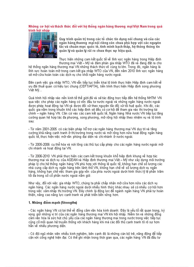 image for page Những cơ hội và thách thức đối với hệ thống ngân hàng thương mại Việt Nam trong quá trình hội nhập