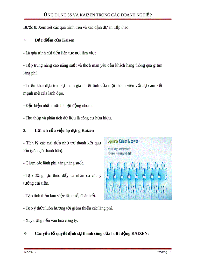 image for page Ứng dụng Kaizen trong các doanh nghiệp