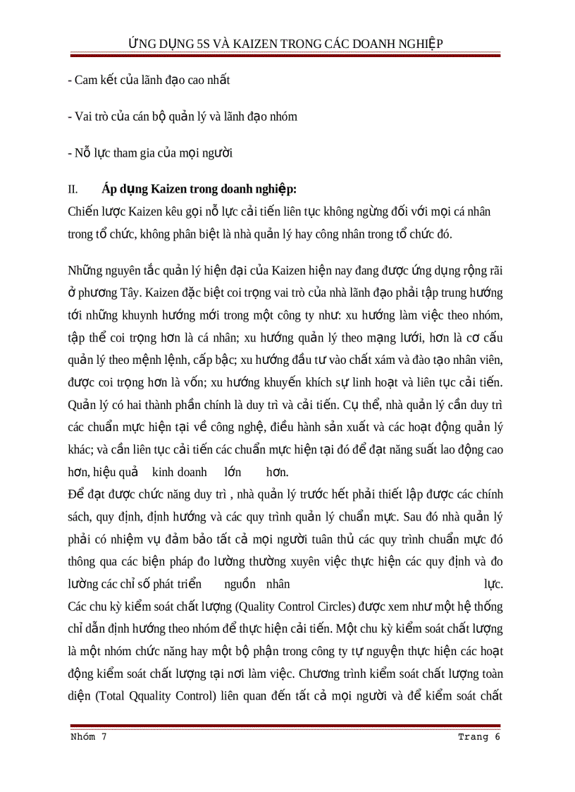 image for page Ứng dụng Kaizen trong các doanh nghiệp