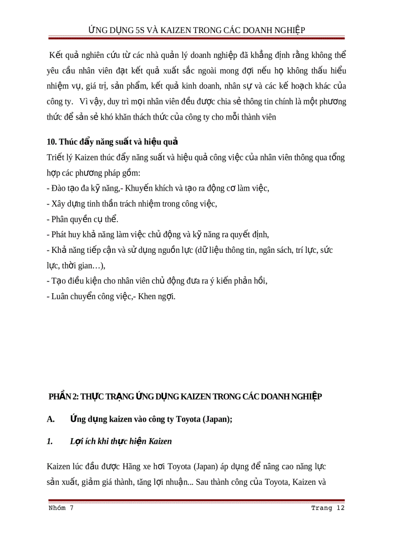 image for page Ứng dụng Kaizen trong các doanh nghiệp