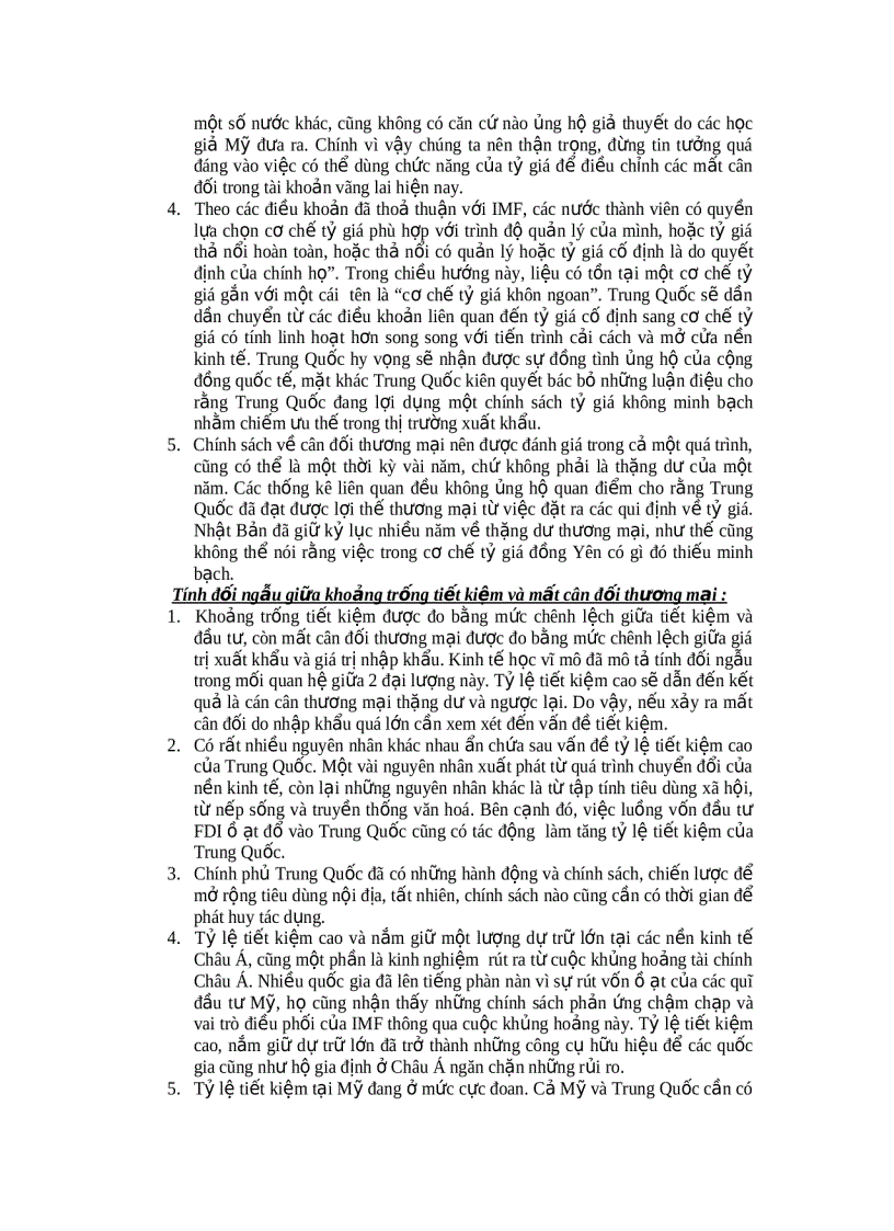 image for page Giới thiệu một số quan điểm về tỷ giá và cán cân thương mại của Trung Quốc