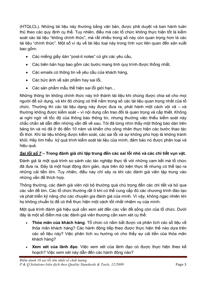 image for page Điểm danh 10 sai lỗi lớn nhất về chất lượng