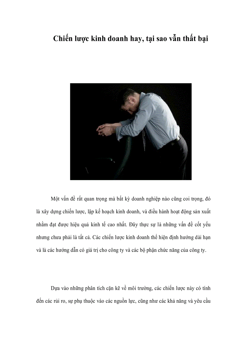 image for page Chiến lược kinh doanh hay tại sao vẫn thất bại