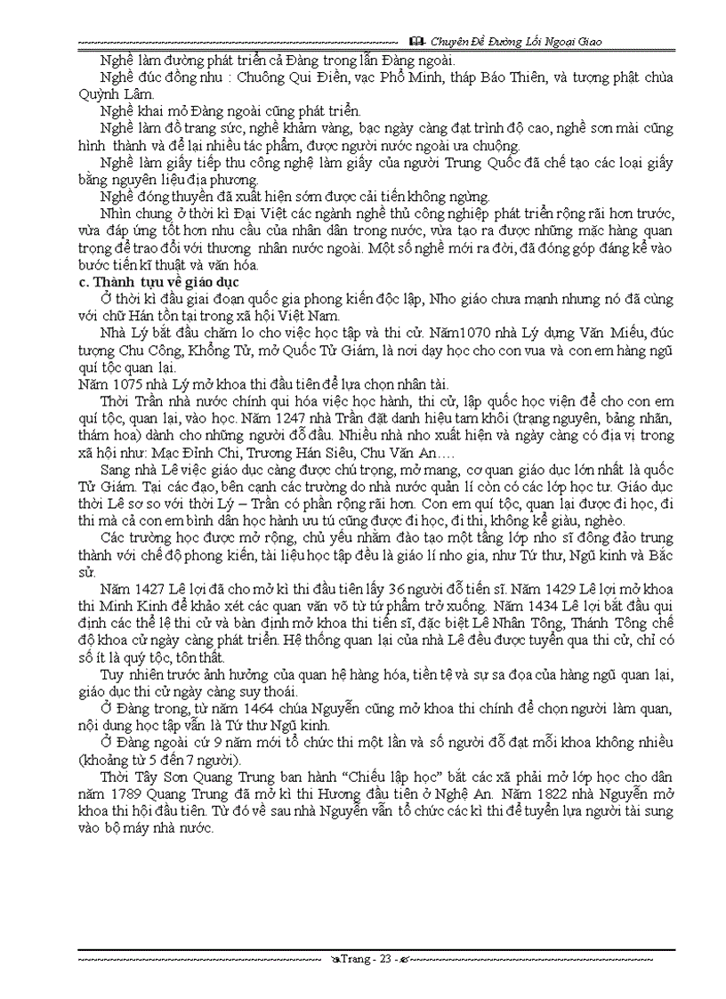 image for page Chuyên Đề Đường Lối Ngoại Giao Một chuyên đề hoàn chỉnh và có nhiều đánh giá sắc bén