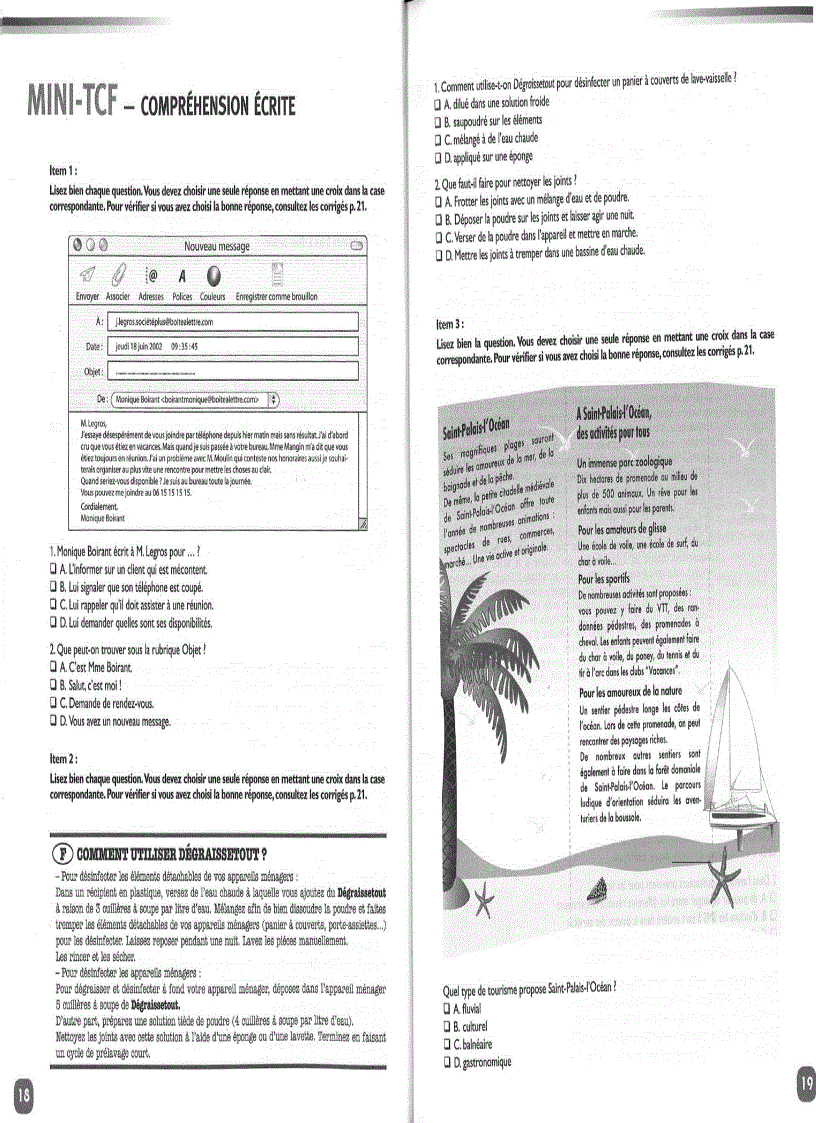 image for page Đây là phần tài liệu thi TCF mình kiếm đc sách này mới hơn TCF 250 activite các bạn coi thử nhé