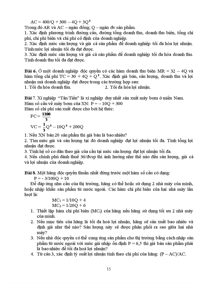 image for page Tổng hợp bài tập kinh tế vi mô hay