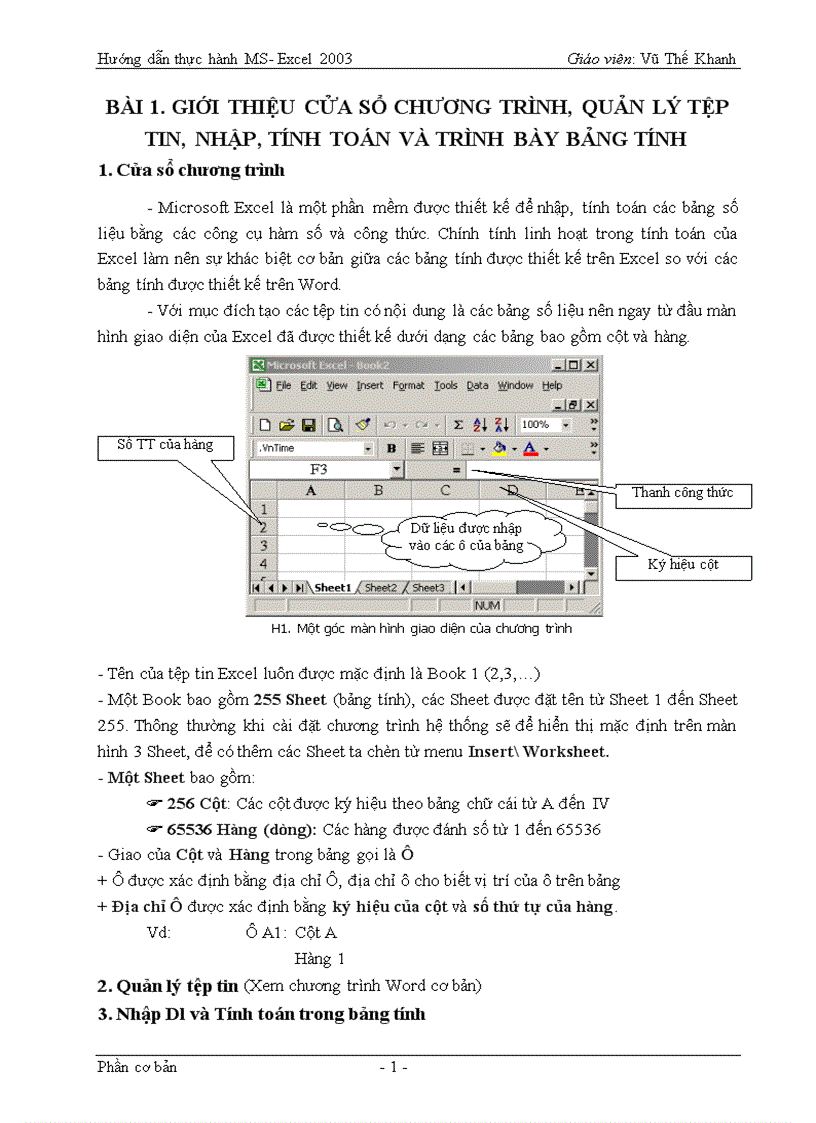 image for page Hướng dẫn thực hành MS Excel 2003