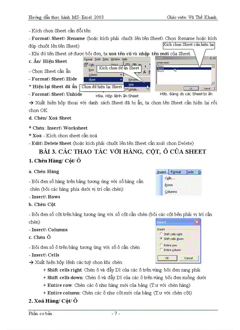 image for page Hướng dẫn thực hành MS Excel 2003