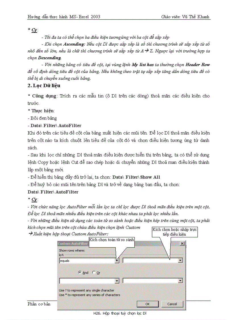 image for page Hướng dẫn thực hành MS Excel 2003