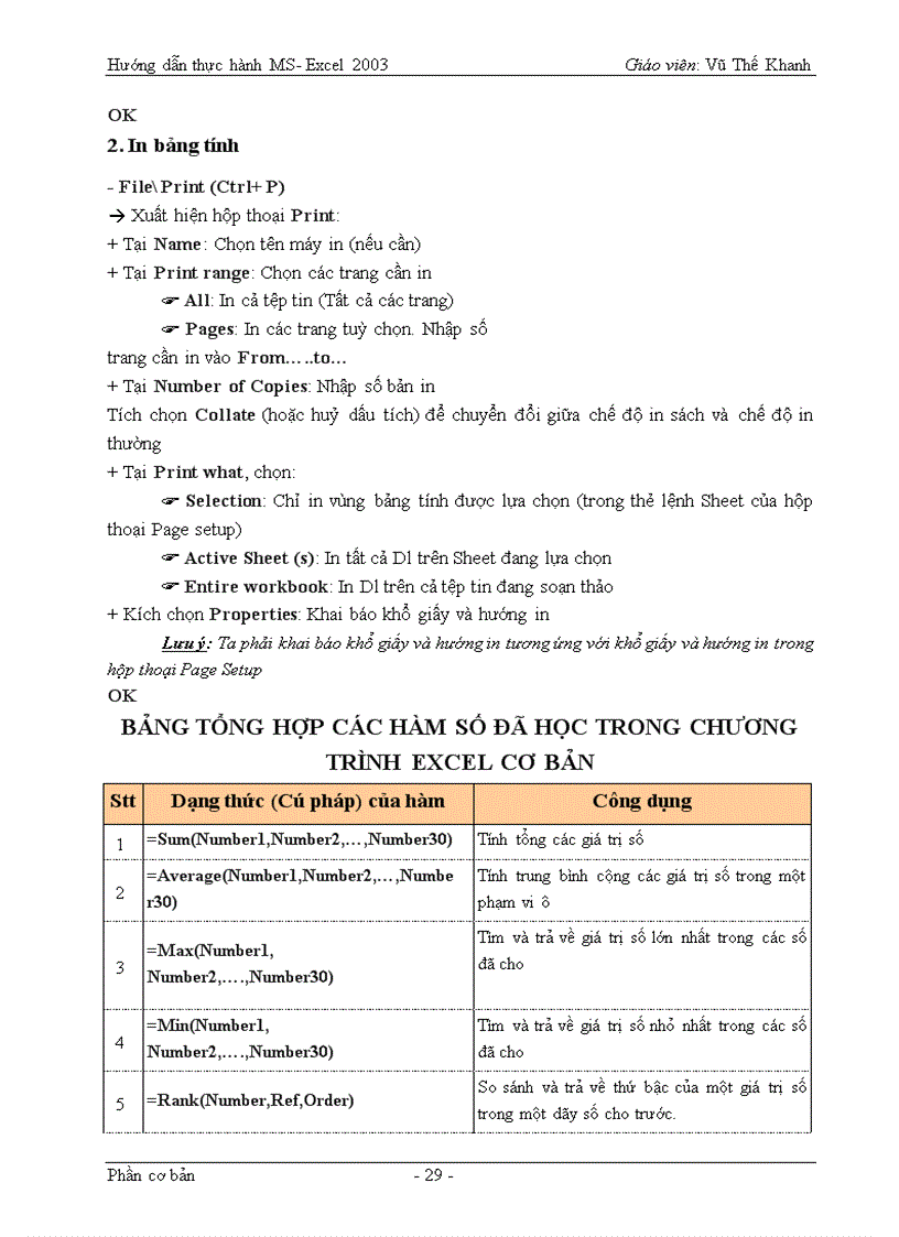 image for page Hướng dẫn thực hành MS Excel 2003