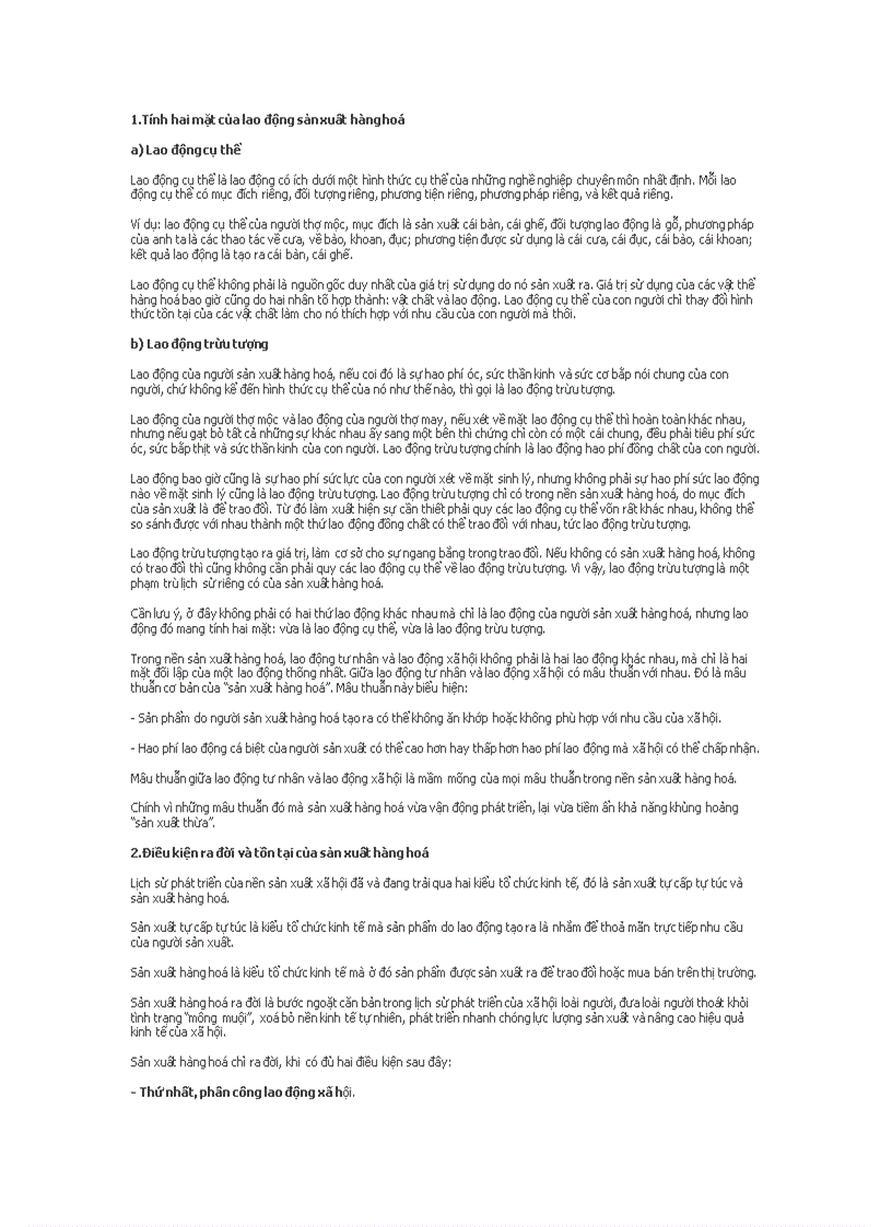image for page Tính hai mặt và điều kiện ra đời tồn tại của sản xuất hàng hóa