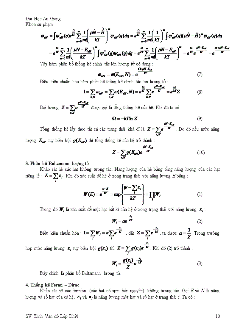 image for page Hệ thống hóa kiến thức Vật lý thống kê