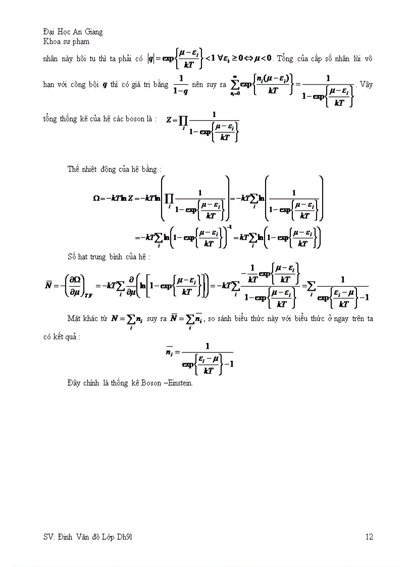 image for page Hệ thống hóa kiến thức Vật lý thống kê