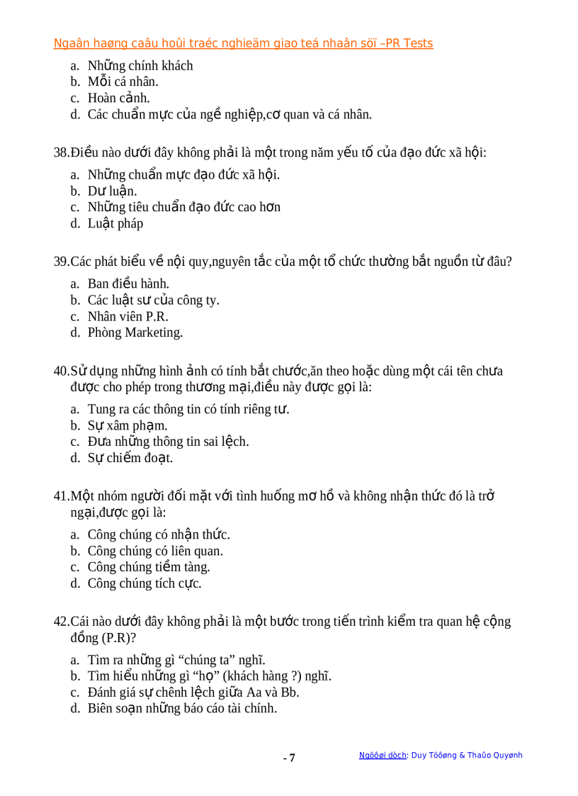 image for page Trắc nghiệm giao tiếp nhân sự