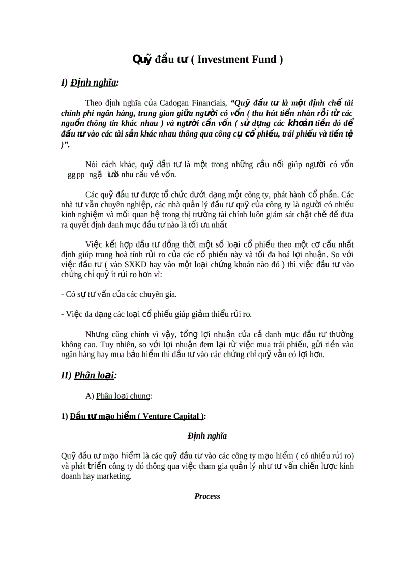 image for page Quỹ đầu tư Investment Fund