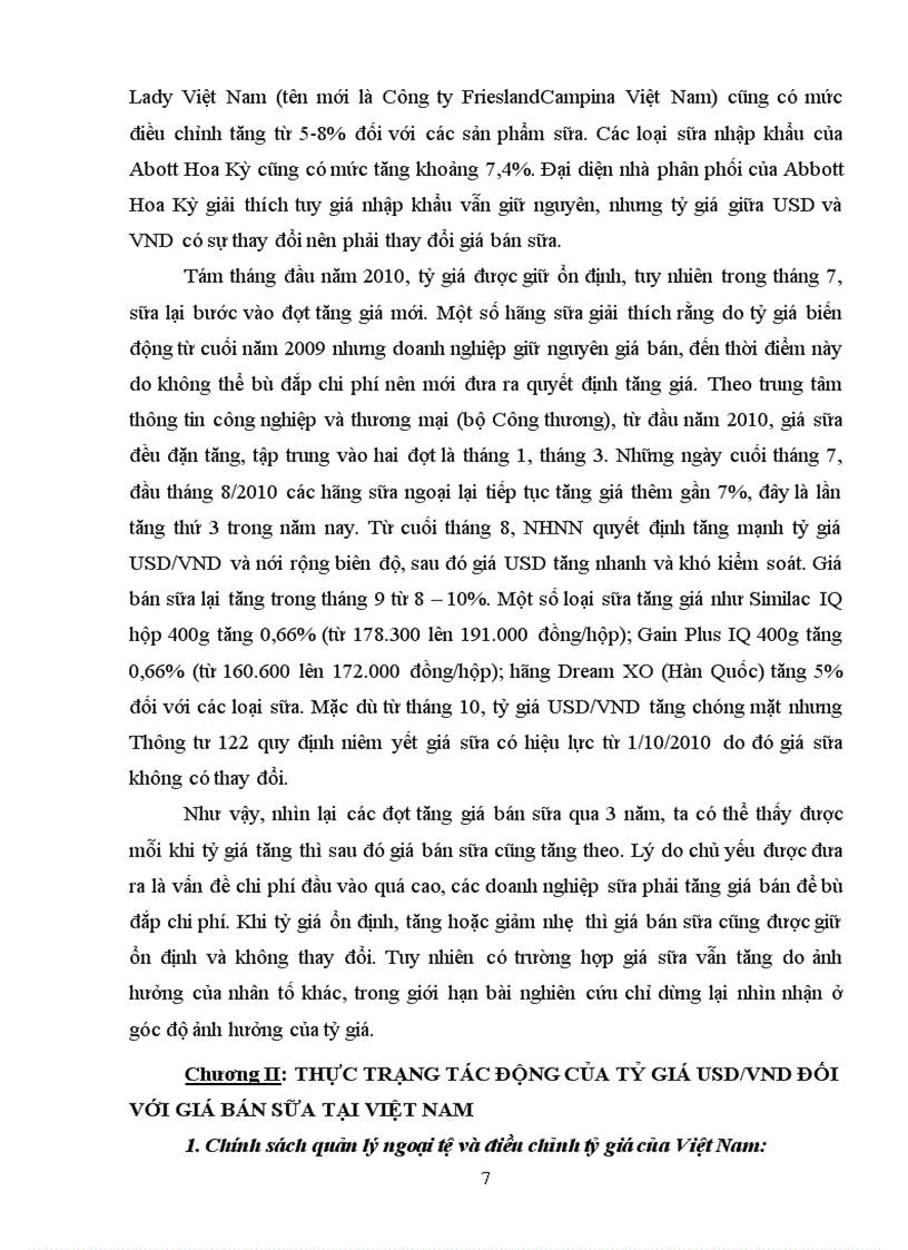 image for page Tác động của tỷ giá USD VNĐ đối với giá bán sữa tại Việt Nam