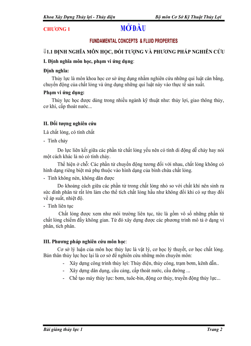 image for page Giáo trình Cơ sở kỹ thuật thủy lợi Chương 1