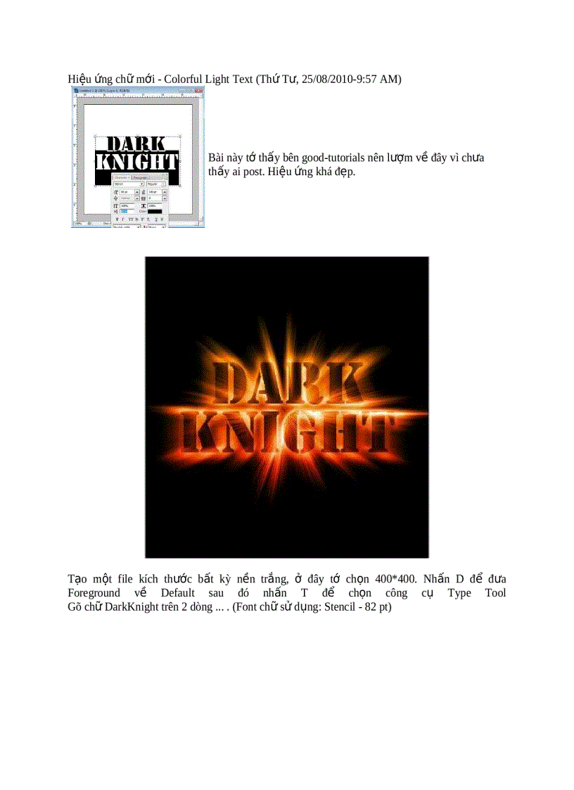 image for page Hiệu ứng chữ mới Colorful Light Text