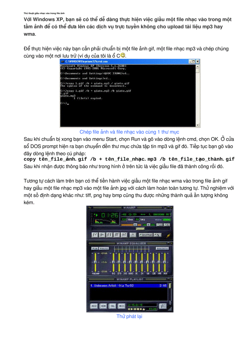 image for page Thủ thuật giấu nhạc vào trong file ảnh