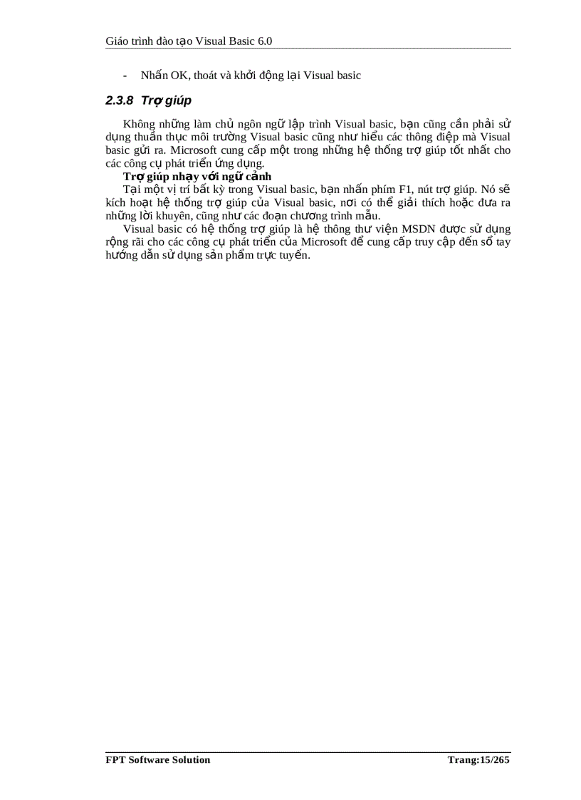 image for page Giáo trình đào tạo Visual Basic 6 0