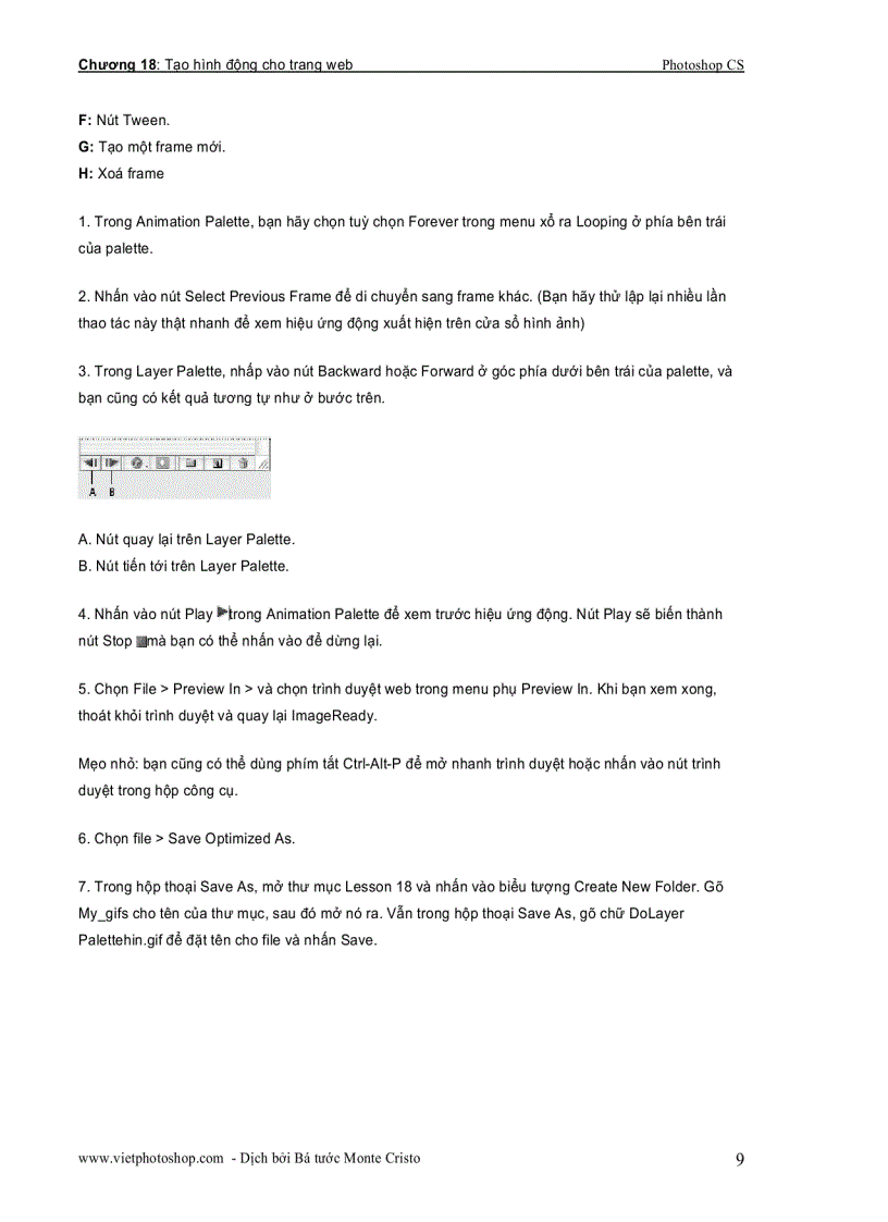 image for page Tạo hình động cho trang web Photoshop CS part 1