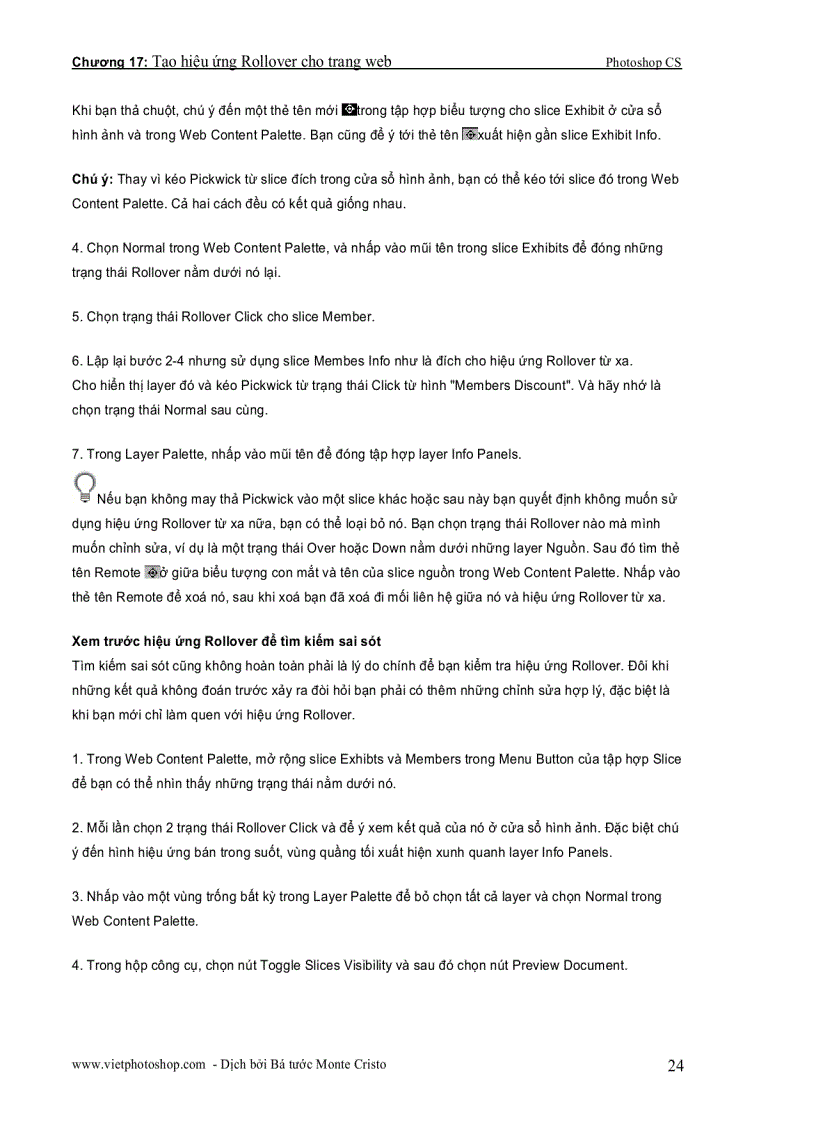 image for page Tạo hiệu ứng Rollover cho trang web Photoshop CS part 3