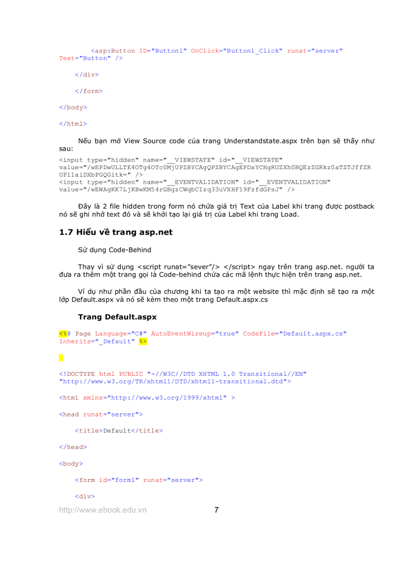 image for page Giáo trình Asp Net với C