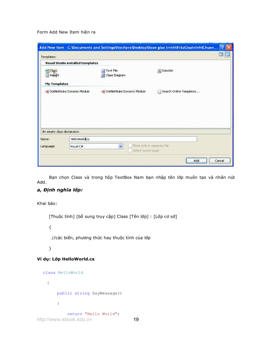 image for page Giáo trình Asp Net với C