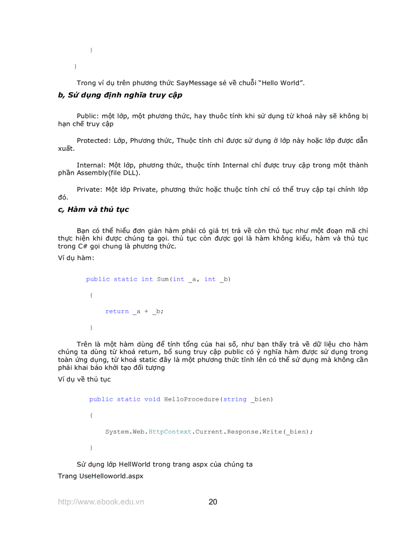 image for page Giáo trình Asp Net với C