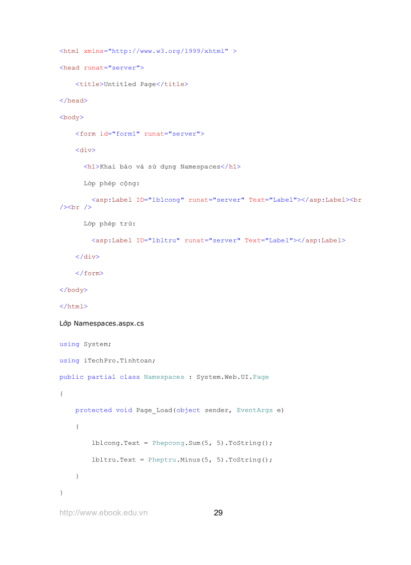 image for page Giáo trình Asp Net với C
