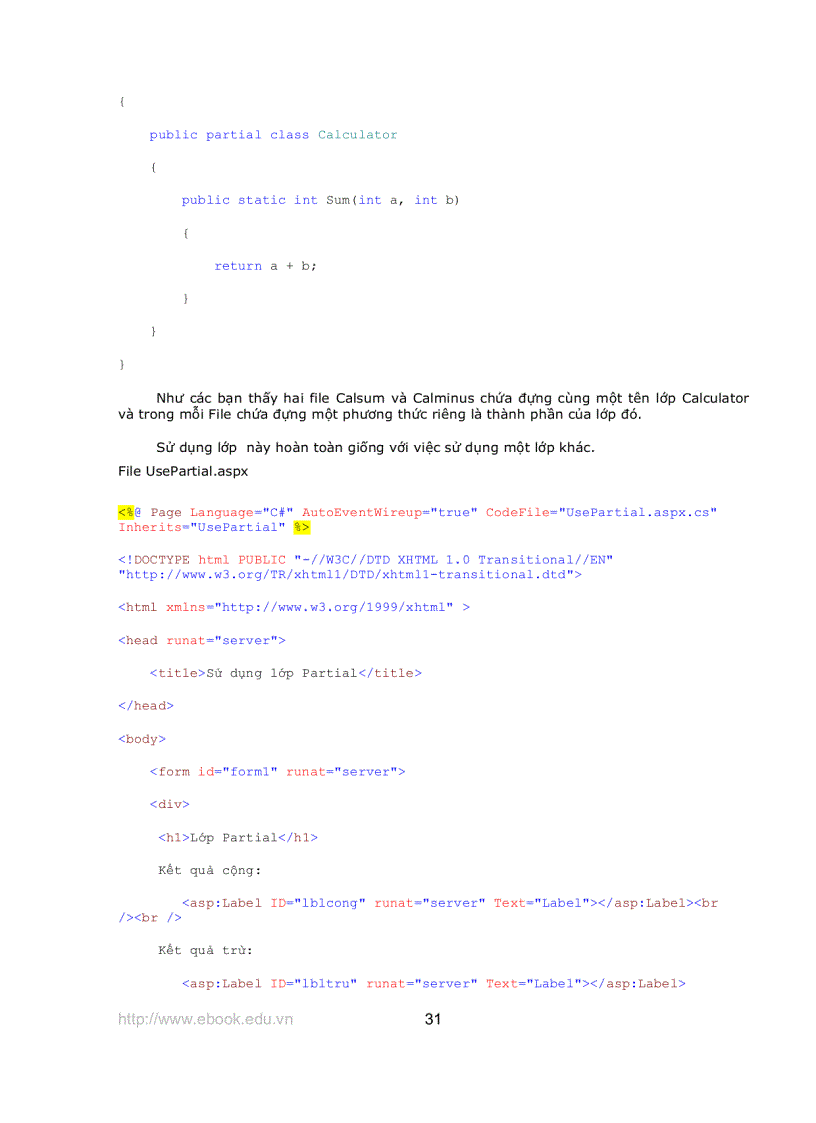 image for page Giáo trình Asp Net với C