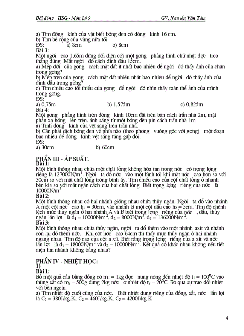 image for page Tài liệu Bồi dưỡng HSG môn Vật lý THCS