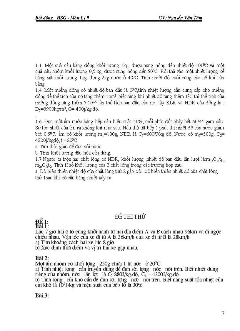 image for page Tài liệu Bồi dưỡng HSG môn Vật lý THCS