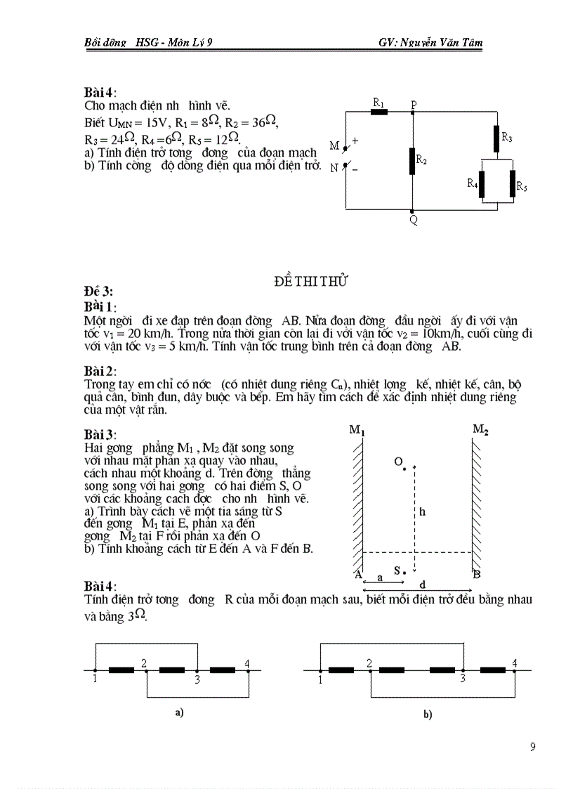 image for page Tài liệu Bồi dưỡng HSG môn Vật lý THCS