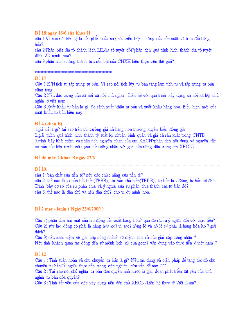 image for page Đề thi môm Mác 2 DHTM