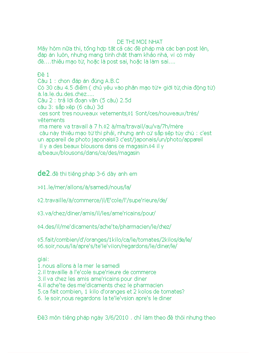 image for page Đề thi Tiếng pháp DHTM