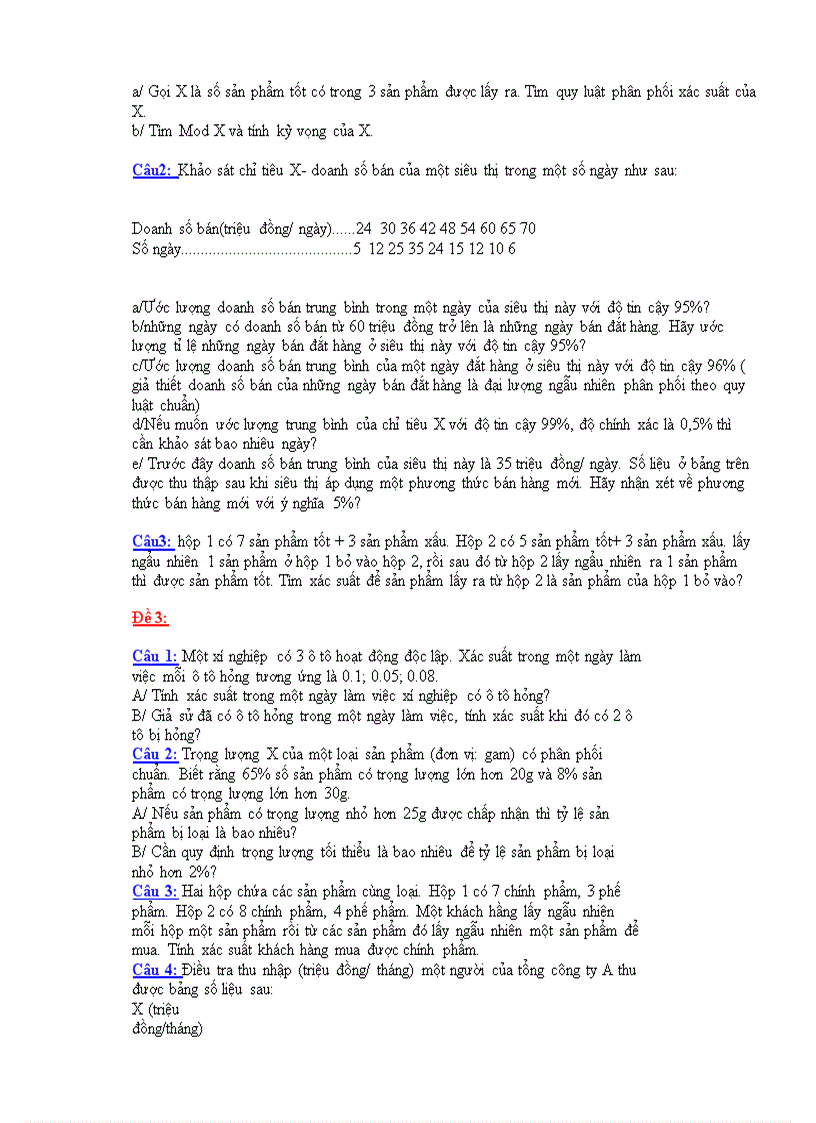 image for page Đề thi Xác suất và thống kê toán DHTM