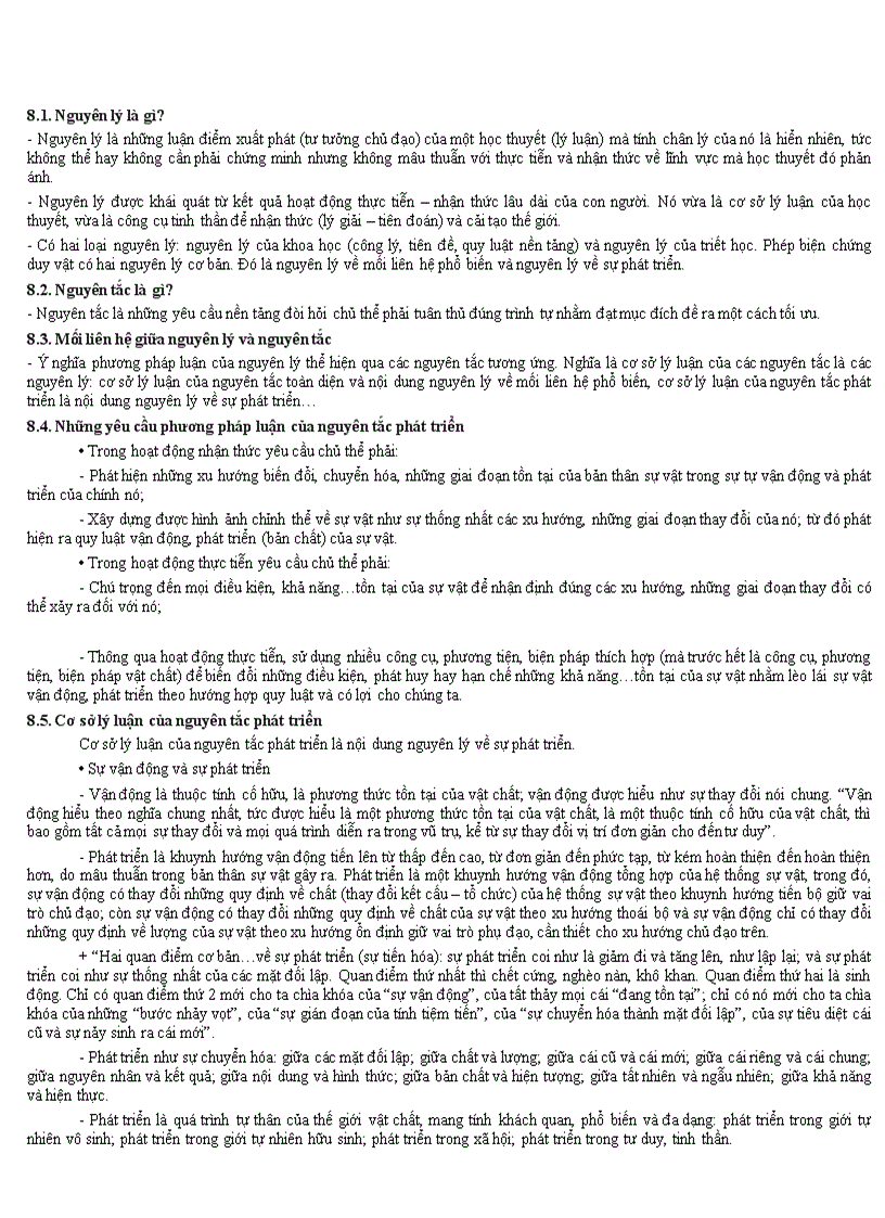 image for page Nguyên lý Nguyên tắc Mối quan hệ giữa chúng Anh Chị hãy nêu những yêu cầu phương pháp luận và phân tích cơ sở lý luận của nguyên tắc phát triển Việc tuân thủ nguyên tắc này sẽ khắc phục đ