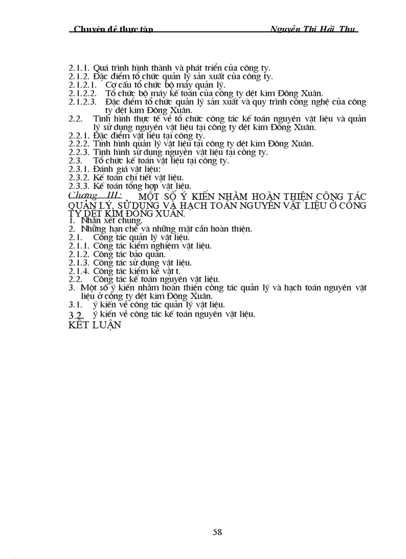 image for page Tổ chức kế toán nguyên Vật liệu tại công ty Dệt Kim ĐôngXuân Tổng công ty dệt may Việt Nam