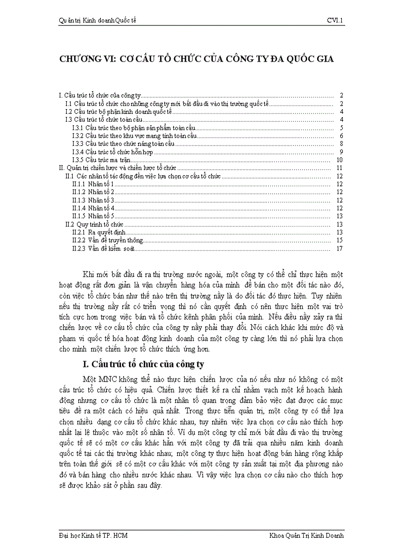 image for page Cơ cấu tổ chức của công ty đa quốc gia