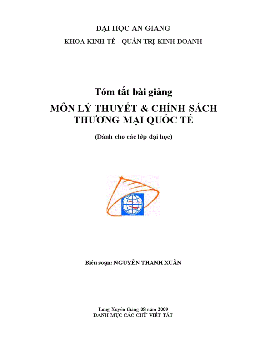 image for page Giáo trình Lý thuyết chính sách thương mại quốc tế
