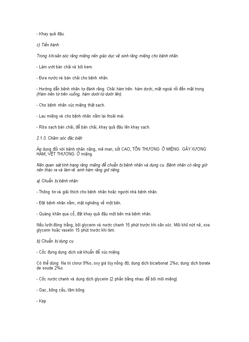 image for page Chăm sóc hàng ngày và vệ sinh cho bệnh nhân